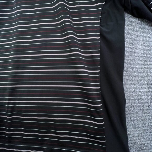 Nike Golf Mens Long Sleeve Stretch Spandex Polo Shirt XL Striped Black Red White - Picture 10 of 14
